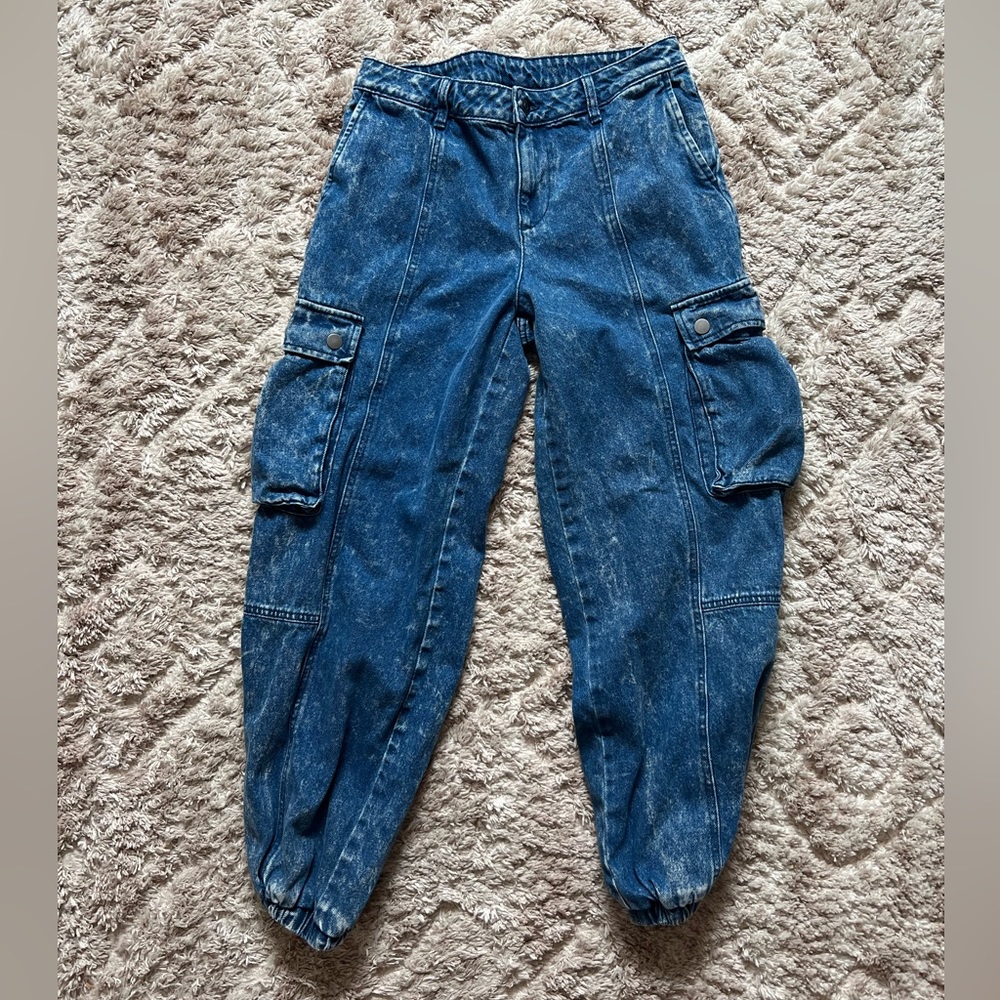 Kahlana Barfield Brown Target Cargo Jean Pants Denim Future Collective Size 6 - Picture 2 of 8